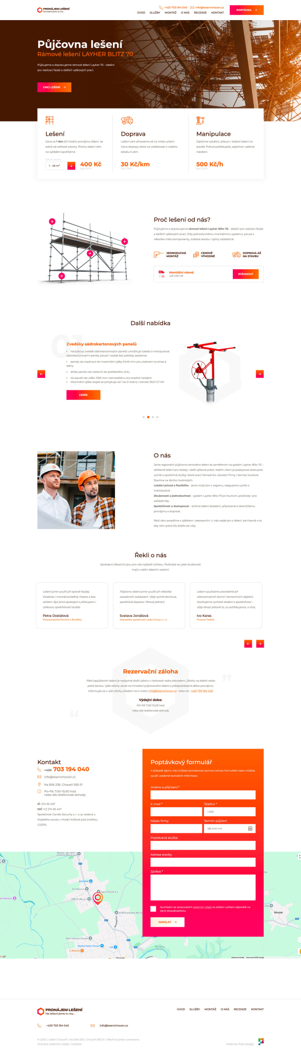 Půjčovna lešení Choceň