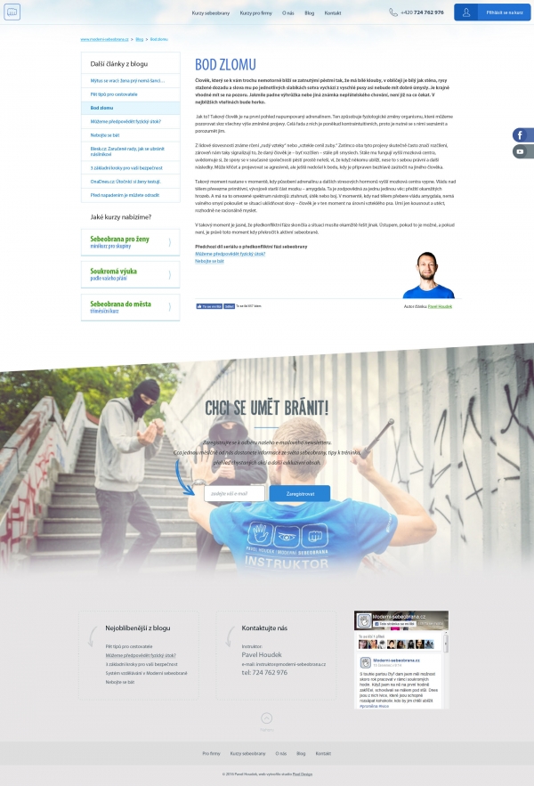 Webdesign pro kurzy Moderní sebeobrany